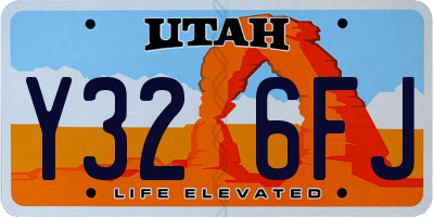 UT license plate Y326FJ