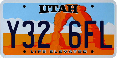UT license plate Y326FL