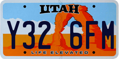 UT license plate Y326FM