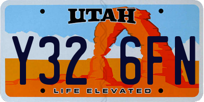 UT license plate Y326FN