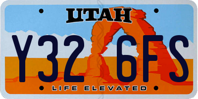UT license plate Y326FS