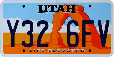 UT license plate Y326FV