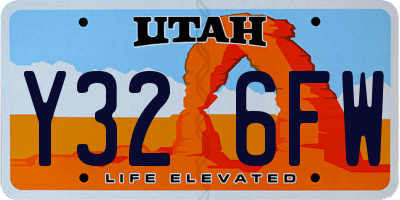 UT license plate Y326FW