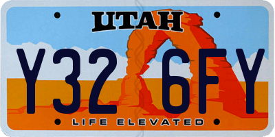 UT license plate Y326FY