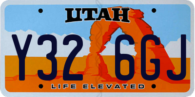 UT license plate Y326GJ