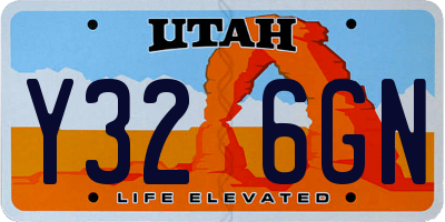 UT license plate Y326GN