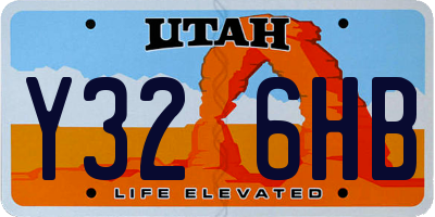 UT license plate Y326HB