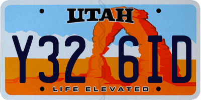 UT license plate Y326ID