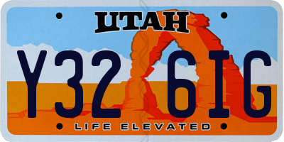 UT license plate Y326IG
