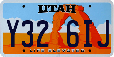 UT license plate Y326IJ