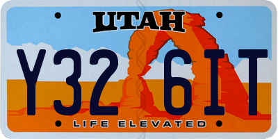 UT license plate Y326IT