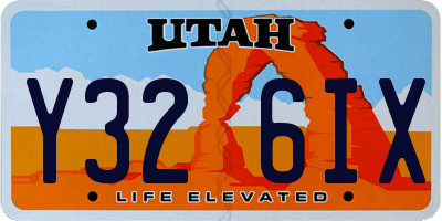 UT license plate Y326IX