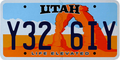UT license plate Y326IY