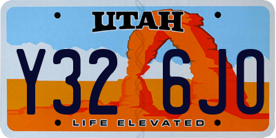 UT license plate Y326JO
