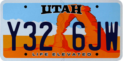UT license plate Y326JW