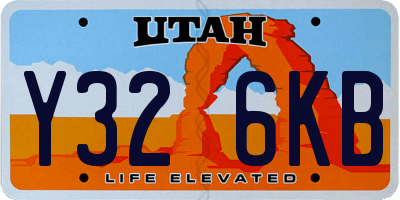 UT license plate Y326KB