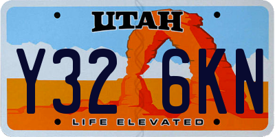 UT license plate Y326KN