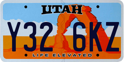 UT license plate Y326KZ