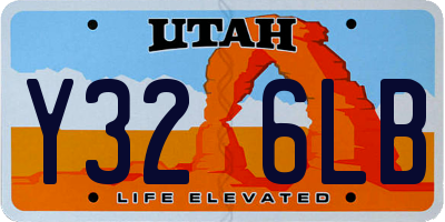 UT license plate Y326LB
