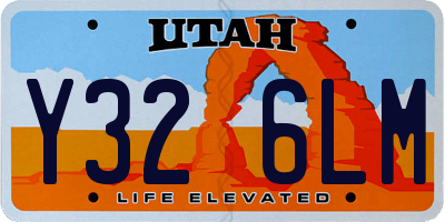 UT license plate Y326LM