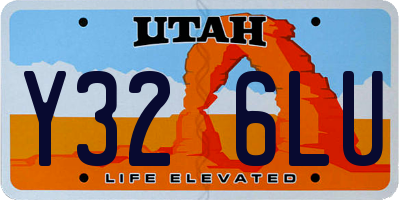 UT license plate Y326LU