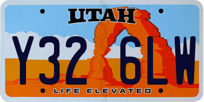 UT license plate Y326LW