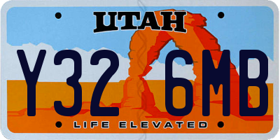 UT license plate Y326MB