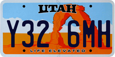UT license plate Y326MH