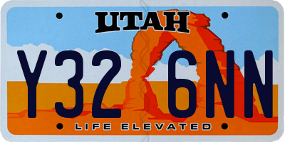 UT license plate Y326NN