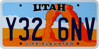 UT license plate Y326NV