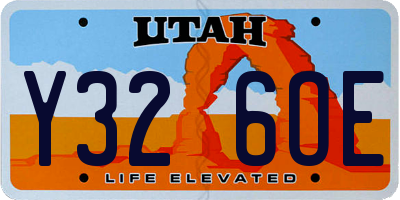 UT license plate Y326OE
