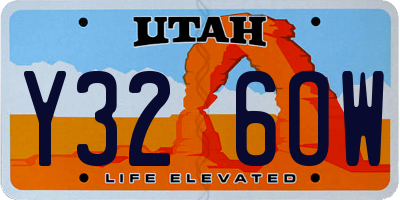 UT license plate Y326OW