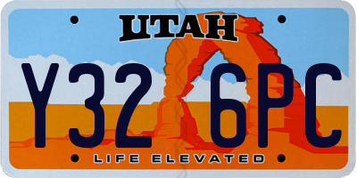 UT license plate Y326PC