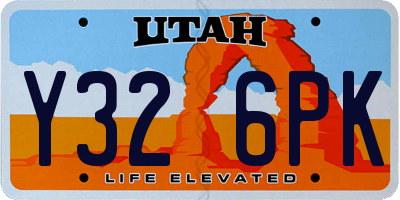 UT license plate Y326PK