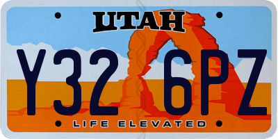 UT license plate Y326PZ