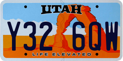 UT license plate Y326QW