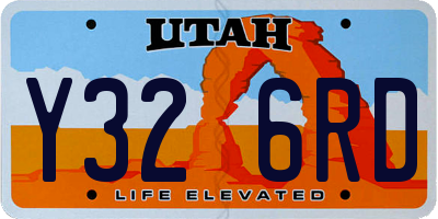 UT license plate Y326RD