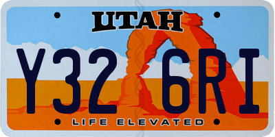 UT license plate Y326RI