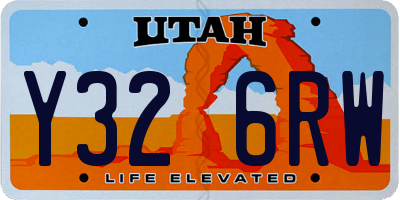 UT license plate Y326RW