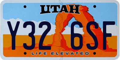UT license plate Y326SF