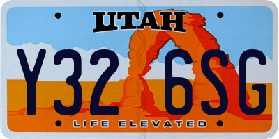 UT license plate Y326SG