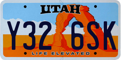 UT license plate Y326SK