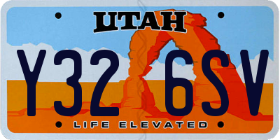 UT license plate Y326SV