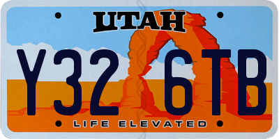 UT license plate Y326TB