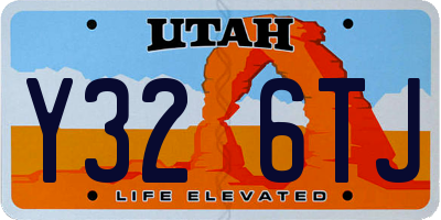 UT license plate Y326TJ