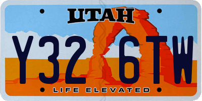 UT license plate Y326TW