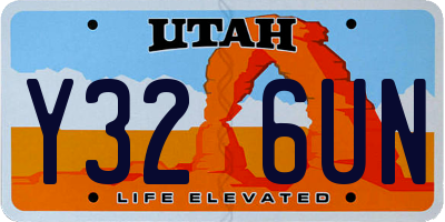 UT license plate Y326UN