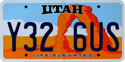 UT license plate Y326US