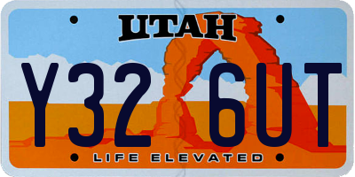 UT license plate Y326UT