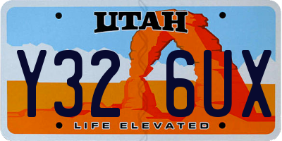 UT license plate Y326UX